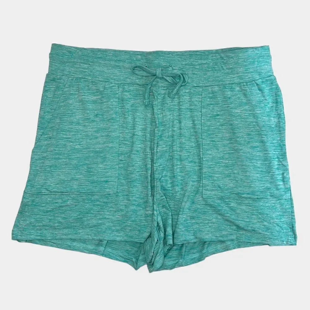 H Halston Studio Women’s Lagoon Space Dye Lounge Shorts Size Medium